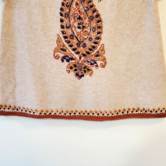 Calypso St. Barth Cashmere Beaded Short Sleeve Sweater - Picture 4 of 14